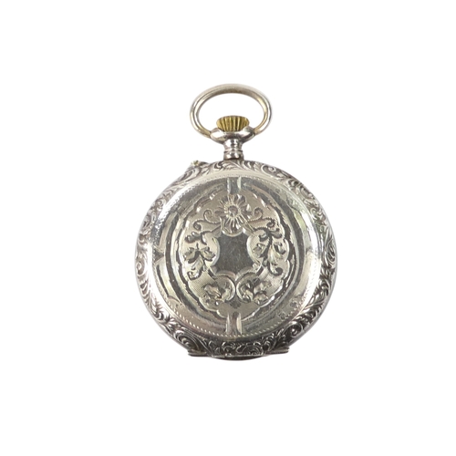 706 - A 20th century Moeris pocket watch - open face with exhibition movement within a chrome case, togeth... 