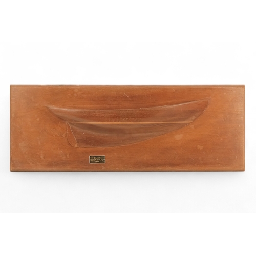 72 - A mahogany half hull ship builder's model - Malabar, designed by John Alden, mounted on a rectangula... 