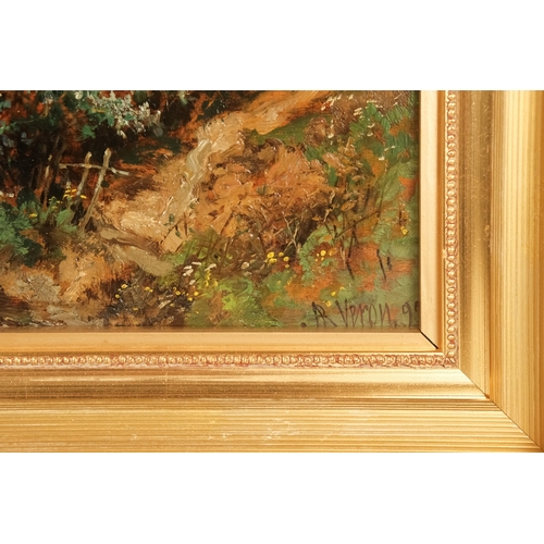 750 - Alexandre Rene VERON (1826-1897) A Country Farm  Oil on board Signed lower right Picture size 24 x 3... 