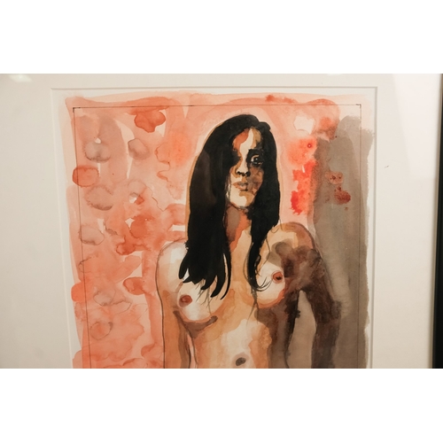 755 - K. MAY (British Contemporary) Female Nude Watercolour on paper Signed lower left Framed and glaze  P... 