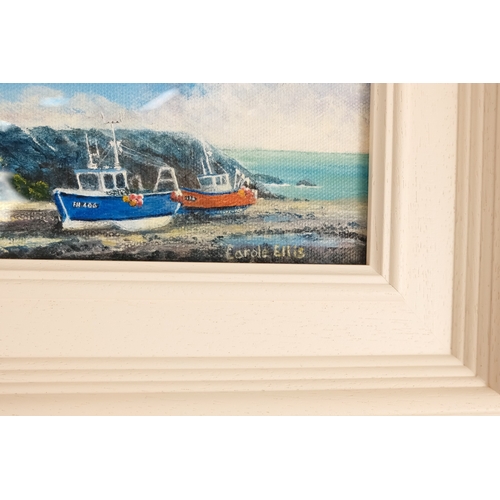 762 - Carole ELLIS (British Contemporary) Cadgwith Resting Acrylic on canvas Signed lower right and titled... 