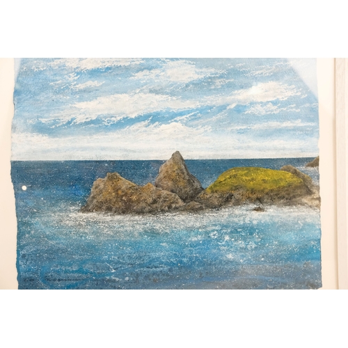 770 - Kit JOHNS (Cornish contemporary b. 1991) Bright Summer's Day Over Kynance Cove, The Lizard Acrylic o... 