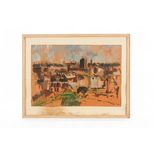 771 - Vaughan WARREN (b. 1959) View From Primrose Hill  Acrylic on paper Inscribed and titled verso Framed... 