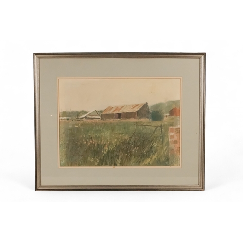 797 - Graham STUART The Barn  Oil on board Signed upper left Framed and glazed  Picture size 40 x 56cm Ove... 