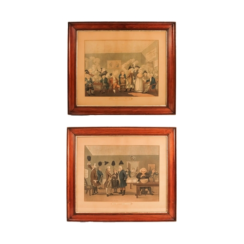 827 - After Henry BUNBERY The Smoking Club  Coloured aquatints Framed and glazed Picture size 33 x 44cm Ov... 