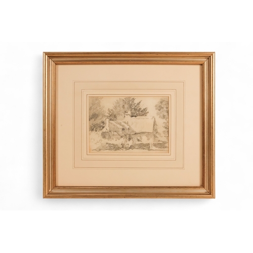 842 - Early 20th Century British School Village Street  Pencil on paper  Framed and glazed Picture size 14... 