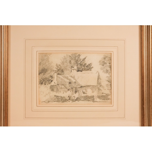 842 - Early 20th Century British School Village Street  Pencil on paper  Framed and glazed Picture size 14... 