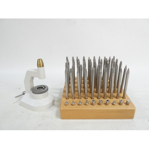 10 - A late 20th century watchmaker's staking set - by Bergeon.