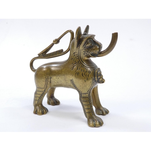 102 - A cast bronze figure of a mountain goat - after P J Mene, mounted on a naturalistic base, 8cm high, ... 