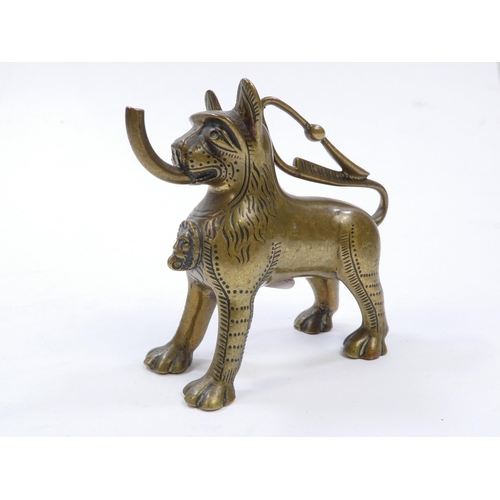 102 - A cast bronze figure of a mountain goat - after P J Mene, mounted on a naturalistic base, 8cm high, ... 