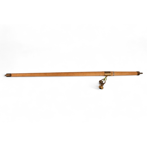 108 - A 19th century Asian sword - the double fullered single edged blade within a later hardwood scabbard... 