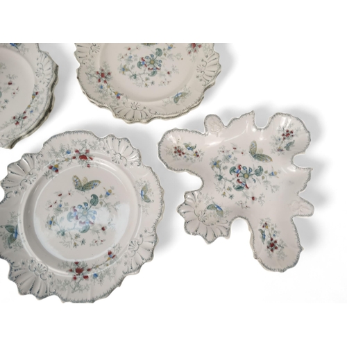 202 - A mid 19th century dessert service by Robinson, Wood & Brownfield - comprising eight pieces decorate... 