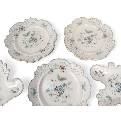 202 - A mid 19th century dessert service by Robinson, Wood & Brownfield - comprising eight pieces decorate... 