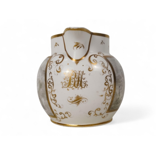 205 - A mid 19th century Spode jug - decorated with grisaille panels within gilt foliate scrolls and beari... 