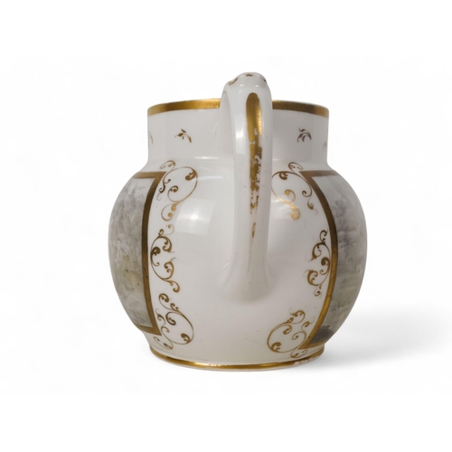 205 - A mid 19th century Spode jug - decorated with grisaille panels within gilt foliate scrolls and beari... 