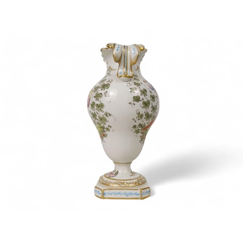 210 - A Samson style vase - of baluster form with foliate neck and raised on a square base with canted cor... 