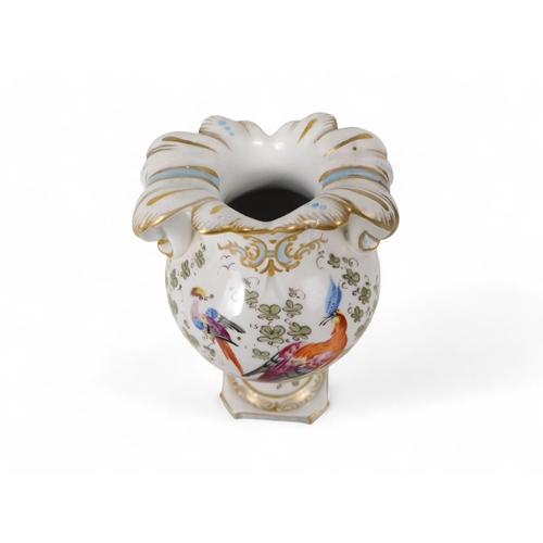 210 - A Samson style vase - of baluster form with foliate neck and raised on a square base with canted cor... 