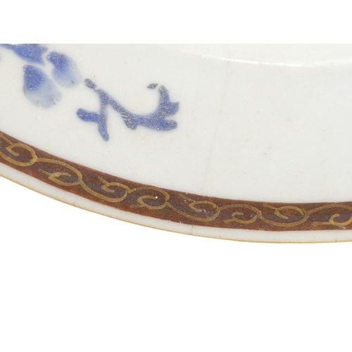 314 - A 19th century Chinese plate - decorated in enamels with carp, 23cm diameter.