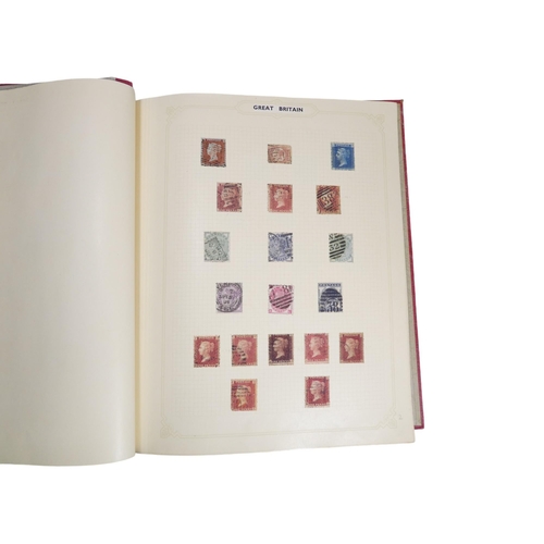 351 - A Simplex stamp album - UK and world stamps, including some penny reds, together with four other alb... 