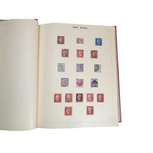 351 - A Simplex stamp album - UK and world stamps, including some penny reds, together with four other alb... 