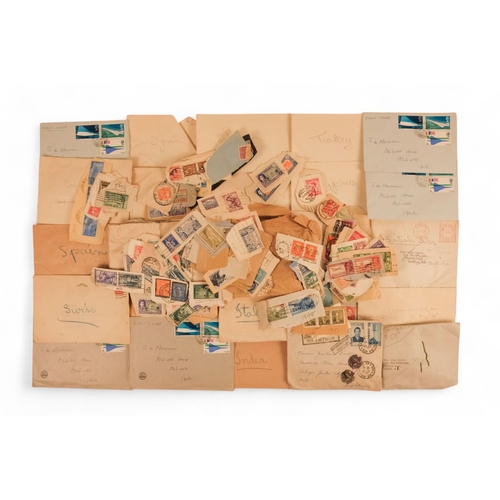 354 - A quantity of world stamps - on paper, including France, USA, Syria, Canada etc, together with UK pr... 