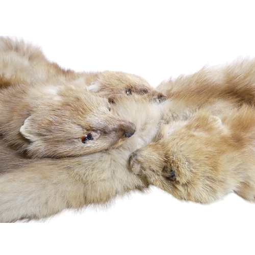 392 - A mink stole - formed from three beasts.