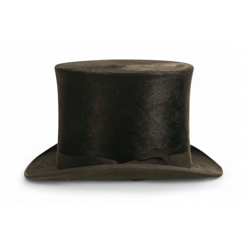 402 - A black silk top hat.