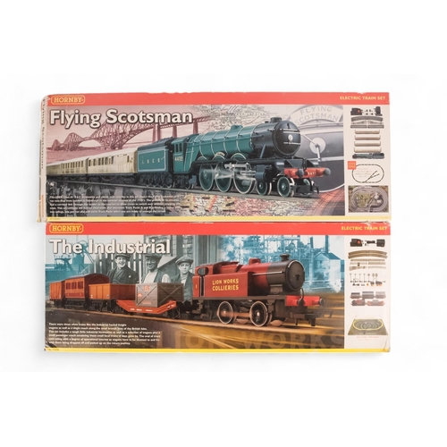 480 - A Hornby Flying Scotsman train and track set-up - boxed, together with a similar 'Industrial' track ... 