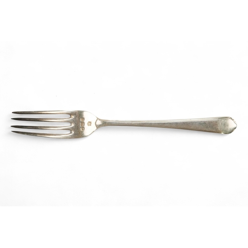 508 - A set of four silver dessert forks - Birmingham 1935, engraved with ownership initials, 212g.