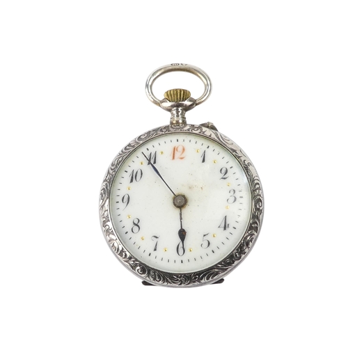 706 - A 20th century Moeris pocket watch - open face with exhibition movement within a chrome case, togeth... 