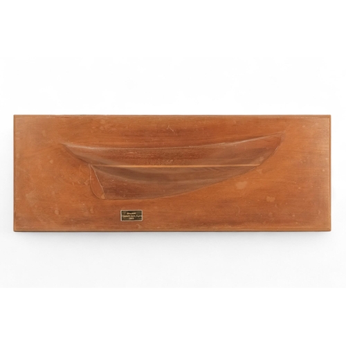 72 - A mahogany half hull ship builder's model - Malabar, designed by John Alden, mounted on a rectangula... 