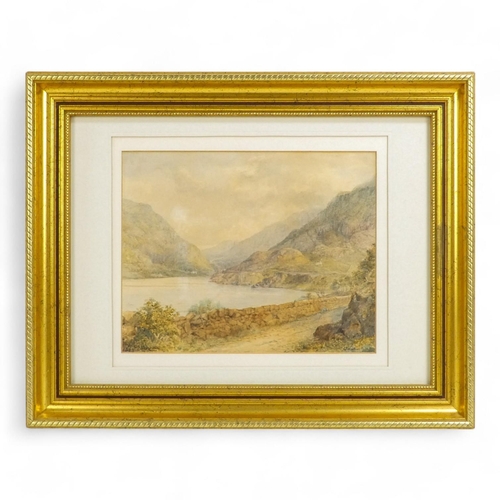 741 - Henry CLIFFORD (British 1821-1905) Welsh Lake, possibly Llangorse  Watercolour  Signed and dated 188... 