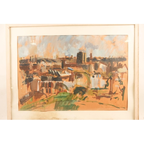 771 - Vaughan WARREN (b. 1959) View From Primrose Hill  Acrylic on paper Inscribed and titled verso Framed... 