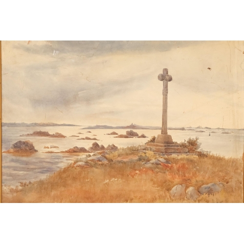 778 - Laura Annie HAPPERFIELD (XIX-XX) The Cross Of St Modery, Brittany Watercolour on paper Signed lower ... 