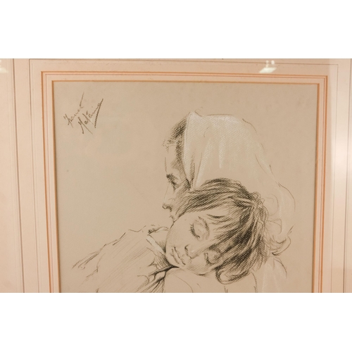 781 - MATANCA? Mother and Child Pastel on paper, with highlights Indistinctly signed top right Framed and ... 