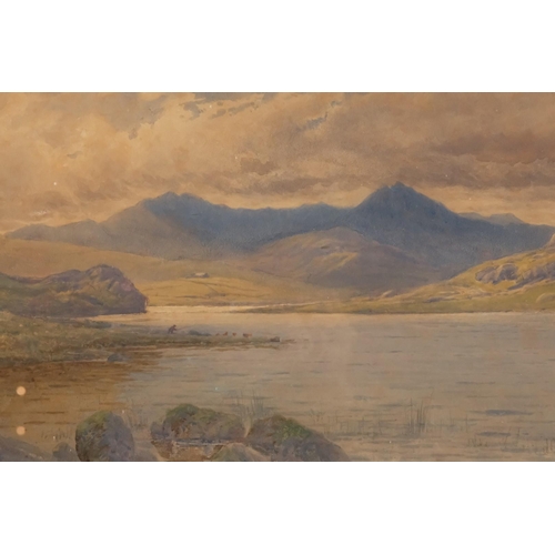 785 - John Cuthbert SALMON (1844-1917) Fishing In A Loch Watercolour  Signed lower right  Framed and glaze... 