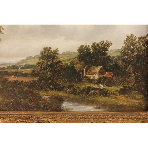 798 - James WALLACE (1872-1911) Farming Landscape Oil on canvas Signed lower right  Framed  Picture size 2... 