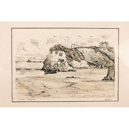 807 - A V IRWIN (British 20th Century) The Island Newquay Pen and ink Signed lower right, titled lower lef... 