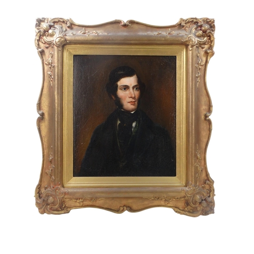 809 - 19th Century British School An Elegant Gentleman Canvas laid down Framed Picture size 34 x 30cm Over... 