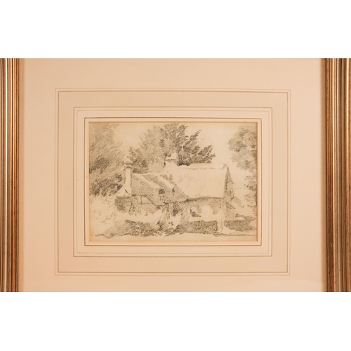 842 - Early 20th Century British School Village Street  Pencil on paper  Framed and glazed Picture size 14... 