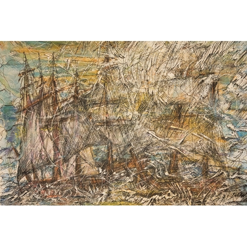 812 - Isabel FERRER (20th/21st Century) Boats  Ink and watercolour Signed and dated lower right, certifica... 