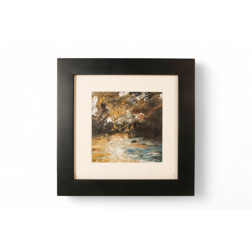 815 - Sarah Louise DAVIES Cliff Edge Oil on board Artist's label verso Framed and glazed Picture size 12 x... 