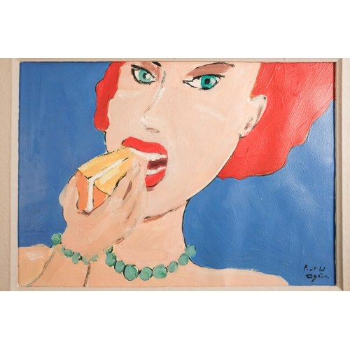 819 - Paul W. OZERE (20th/21st Century British) Victoria Sponge Oil on board Signed lower right Framed  Pi... 