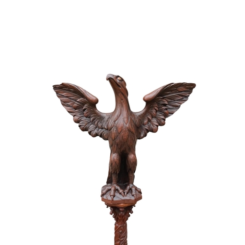 943 - A 20th century carved hardwood lectern - modelled as an eagle with wings outstretched, the support c... 