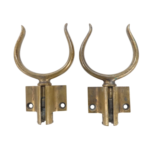 10 - A pair of late 19th century Lyths Patent rowlocks - cast in bronze and incorporating an unusual fold... 