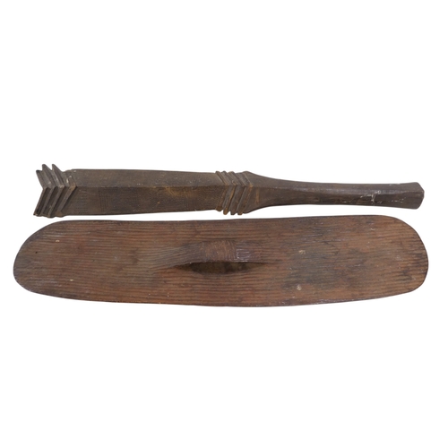 13 - A 19th/20th century Western Australian Aboriginal wunda (shield) - the face carved with a deeply flu... 