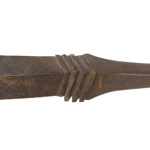 13 - A 19th/20th century Western Australian Aboriginal wunda (shield) - the face carved with a deeply flu... 