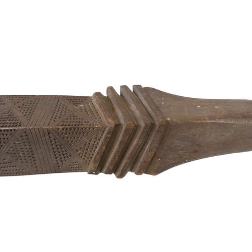 13 - A 19th/20th century Western Australian Aboriginal wunda (shield) - the face carved with a deeply flu... 