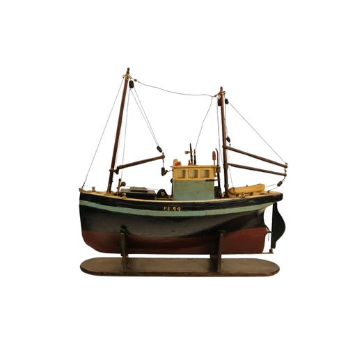 15 - A scratch built model of the fishing trawler Hilda May - FL99, polychrome painted, 51cm long.