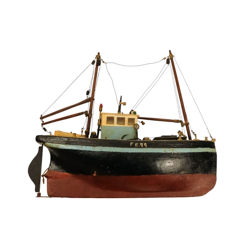 15 - A scratch built model of the fishing trawler Hilda May - FL99, polychrome painted, 51cm long.